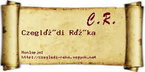 Czeglédi Réka névjegykártya